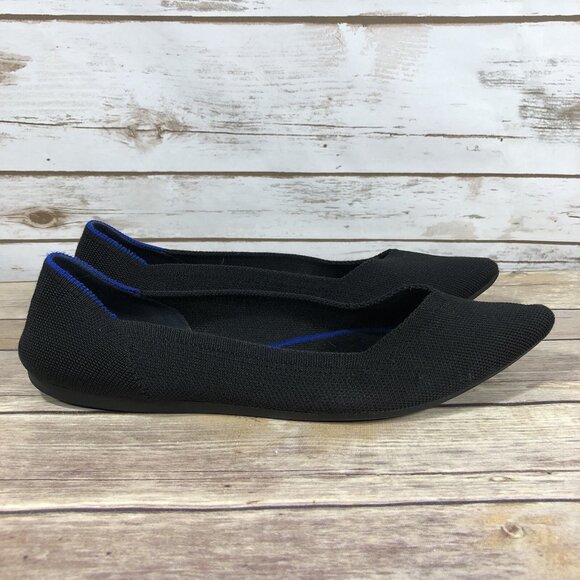 Rothy's The Point Ballet Pointed Flats Womens Size 10.5 Black Knit Slip On - Picture 5 of 11